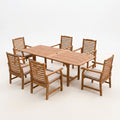 Outdoor Dining Set Built for Lasting Gatherings, Extendable Acacia Table, Padded Chairs, Weather-Resistant