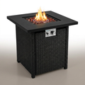 Outdoor Fire Pit Table Built for Year-Round Patio Use, 40,000 BTU Propane, Square Metal Design, Dual Function