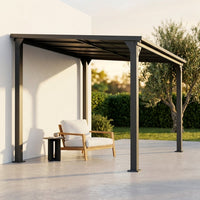 10 * 12FT Pergola,4 * 5 Inch Thickened Pillars & Enlarged Base,Outdoor Hardtop Lean to Gazebo,Wall Mounted Pergola,Pergolas Gazebos Clearance,Aluminum Frame Pergola,Uv Resistant Patio Roof — Studio Shot