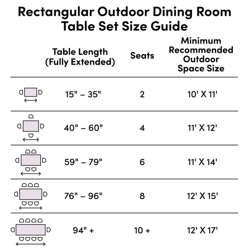 6 - Person Patio Dining Set with Rectangular Table