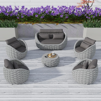 Outdoor Sectional Sofa Set Built for All-Weather Durability, Rust-Proof Aluminum Frame, Water-Repellent Cushions