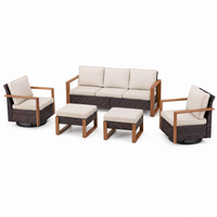Outdoor Conversation Set Built for Year-Round Entertaining, Swivel Rockers, Fire Pit Table, Weather Resistant
