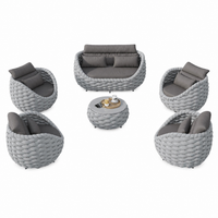 Outdoor Sectional Sofa Set Built for All-Weather Durability, Rust-Proof Aluminum Frame, Water-Repellent Cushions