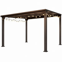 Outdoor Pergola Built for Year-Round Weather, Aluminum Frame, UV Resistant Roof, Wall Mounted Design