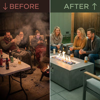 Concrete Fire Pit Table - Rectangular — Before & After