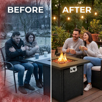 Outdoor Propane Fire Pit Table — Before & After
