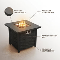 Outdoor Propane Fire Pit Table — infographic