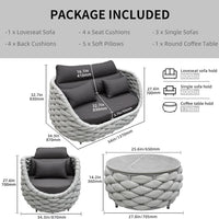 Outdoor Sectional Sofa Set Built for All-Weather Durability, Rust-Proof Aluminum Frame, Water-Repellent Cushions
